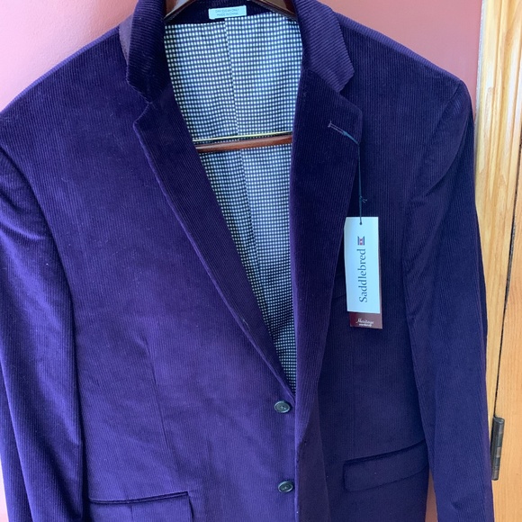 Mens Purple Corduroy Blazer 